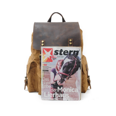 Joey | Classic Waxed Canvas with Leather Flap | Backpack