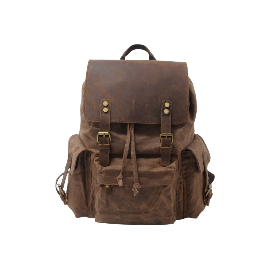 Joey | Classic Waxed Canvas with Leather Flap | Backpack