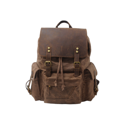 Joey | Classic Waxed Canvas with Leather Flap | Backpack