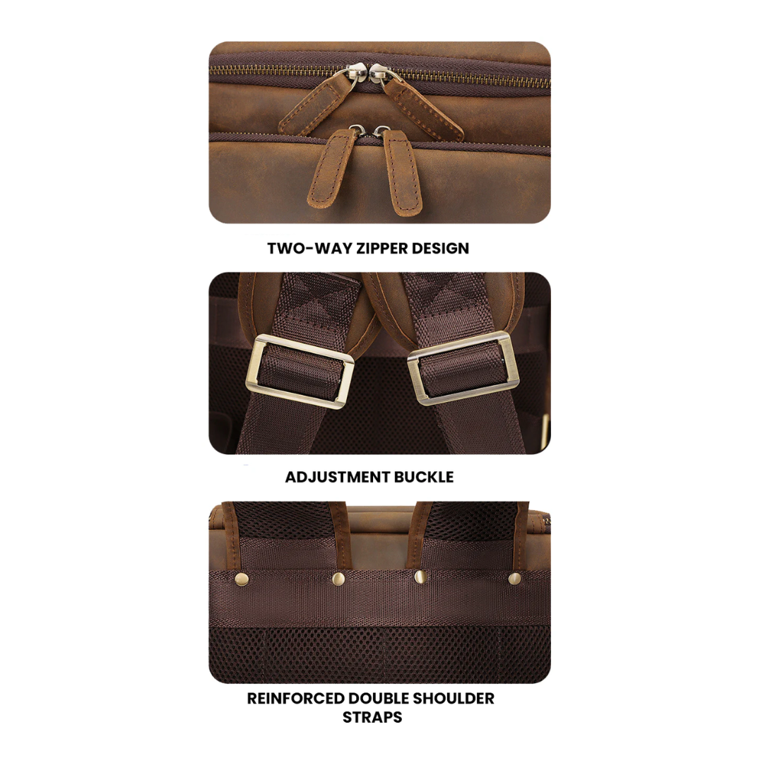 Laurent | Classic Leather with Front Pocket | Backpack