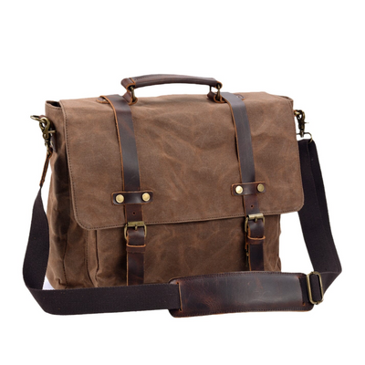 Clark | Vintage Waxed Canvas Leather Straps | Messenger bag