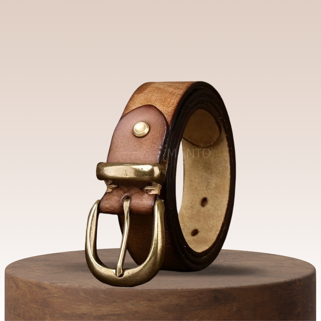 Luca | Retro Belt with Gold Buckle
