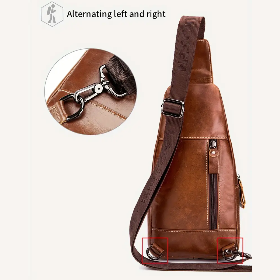 Callum | Leather Crossbody Chest Bag for Men