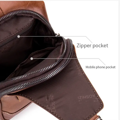 Callum | Leather Crossbody Chest Bag for Men