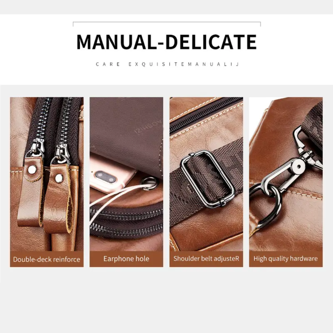 Callum | Leather Crossbody Chest Bag for Men