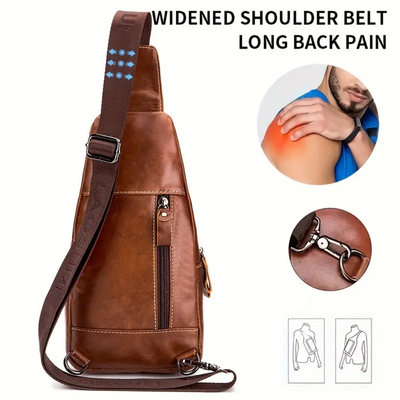 Callum | Leather Crossbody Chest Bag for Men