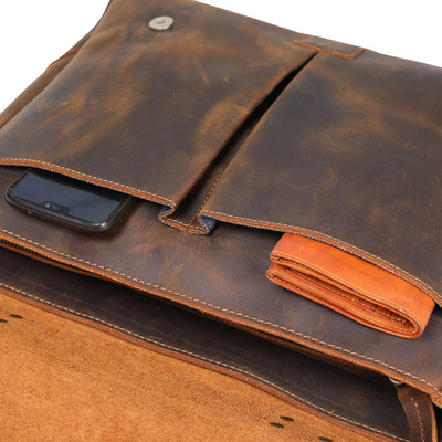 Beau | Vintage Leather Messenger with Classic Buckle Flap