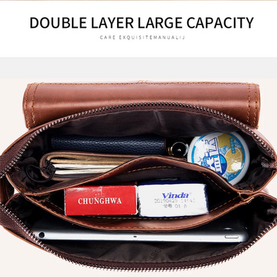 Colton | Slim Leather Crossbody with Flap Pocket Design