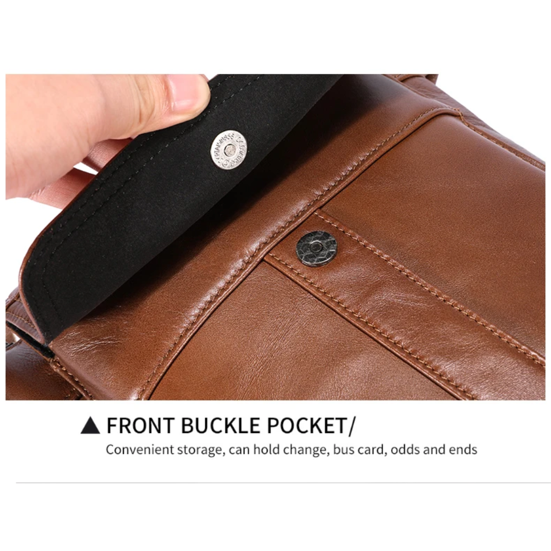 Colton | Slim Leather Crossbody with Flap Pocket Design