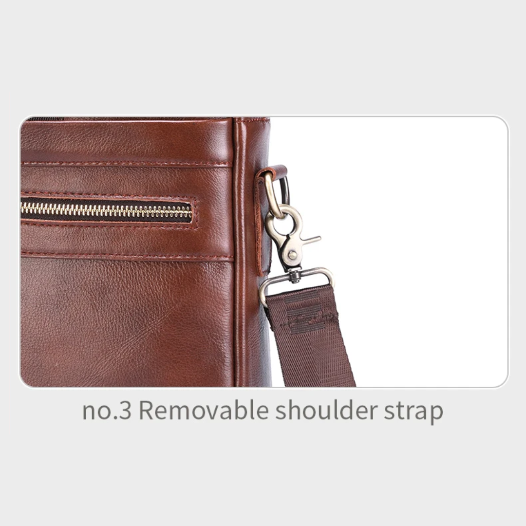 Preston | Sleek Leather Work Briefcase with Twin-Zip Front