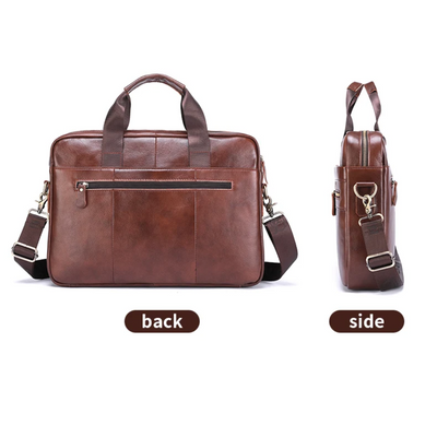 Preston | Sleek Leather Work Briefcase with Twin-Zip Front