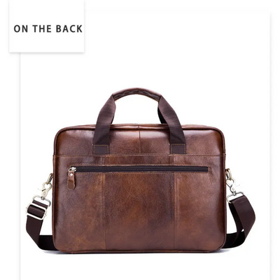 Mason | Professional Leather Laptop Bag with Curved Zip Detail