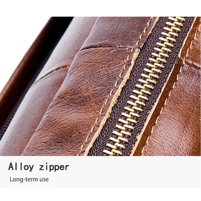 Mason | Professional Leather Laptop Bag with Curved Zip Detail