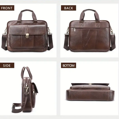 Wyatt | Heritage Leather Briefcase with Secure Lock Flap