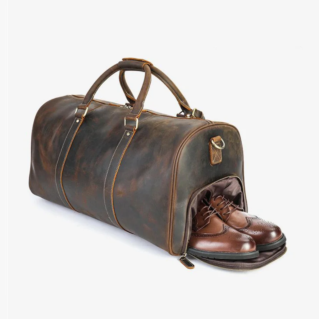 Rhett | Vintage Full-Grain Leather Duffel for Refined Travel