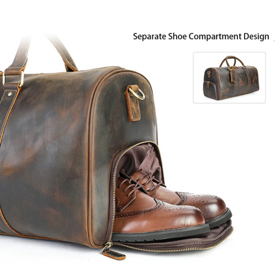 Rhett | Vintage Full-Grain Leather Duffel for Refined Travel