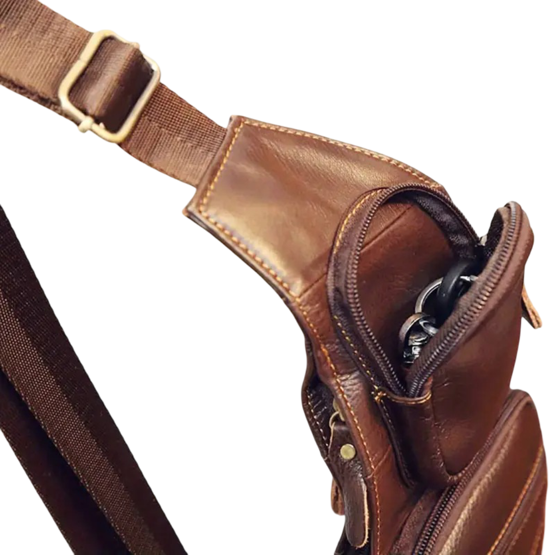 Malric | Hands-Free Lightweight Leather Sling Bag