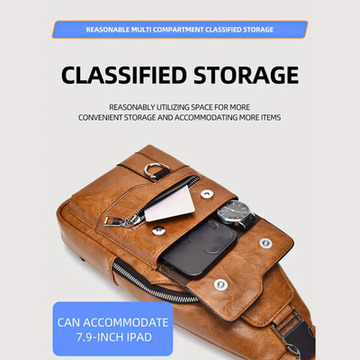 Daxton | Vertical Sling Bag with Secure Flap & Zips