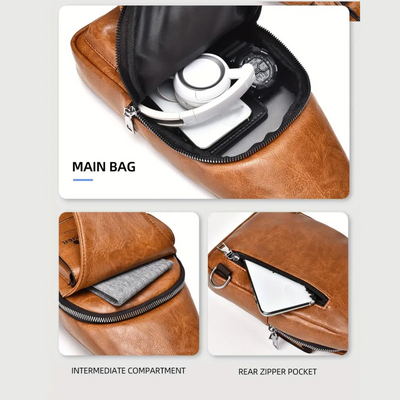 Daxton | Vertical Sling Bag with Secure Flap & Zips